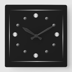 Reloj de pared negro y de plata minimalista