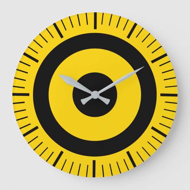 Reloj de pared negro y dorado sin números (Anverso)