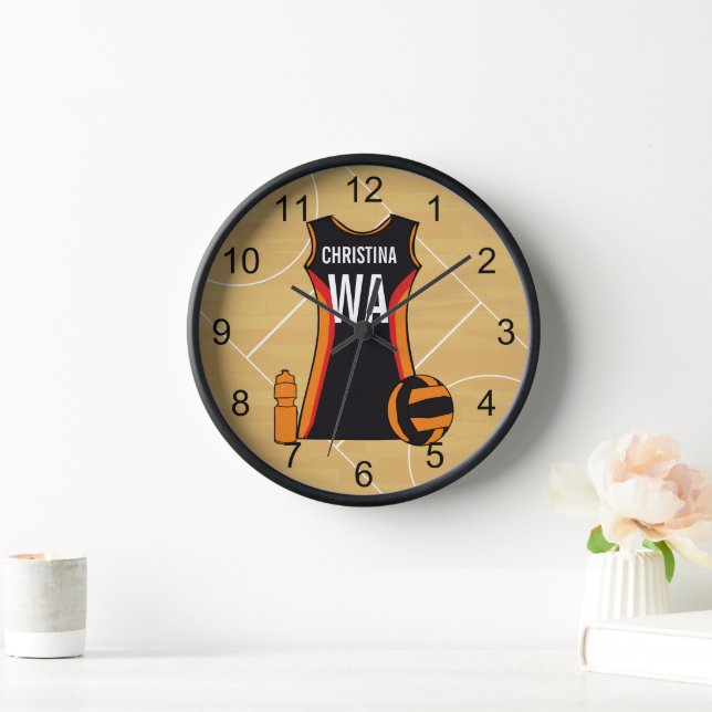 Reloj De Pared Netball personalizado único (Hogar)