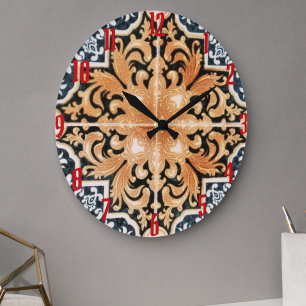 Reloj de pared neutra acrílico en mosaico portugué