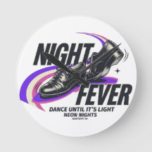 Reloj de pared Night Fever Retro Motel