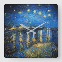 Reloj de pared Noche estrellada sobre el Ródano de