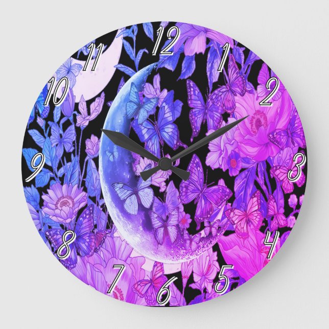 Reloj de pared nocturno iluminado por la luna - De (Anverso)
