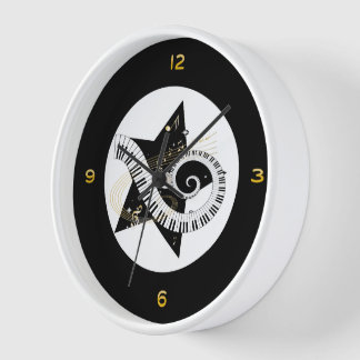 Reloj De Pared Notas de oro de Musical Star
