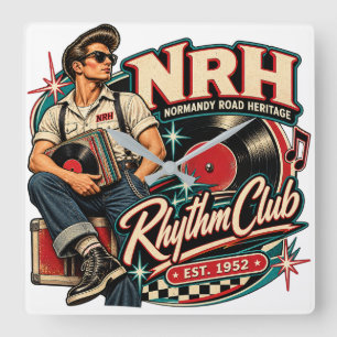 Reloj de pared NRH Rhythm Club Vintage Rock and Ro