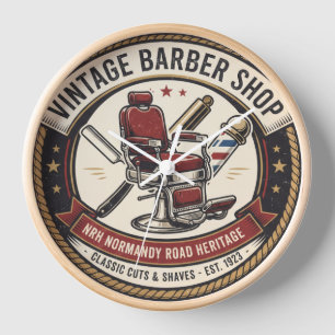Reloj de pared NRH Vintage Barbershop 1950s Americ