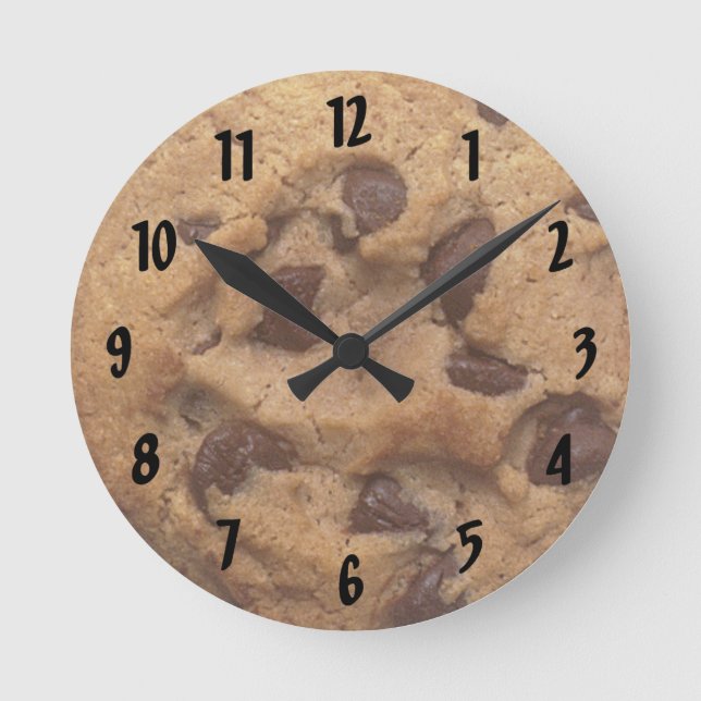 Reloj de pared numerado de galleta de chocolate (Anverso)