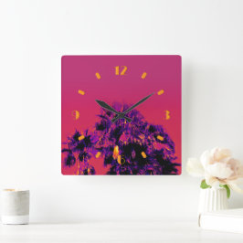 Reloj de pared numerado de palmeras de calor tropi