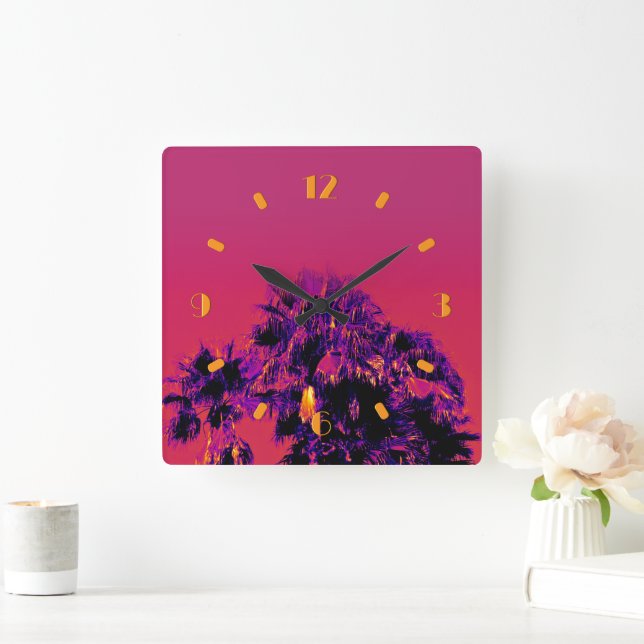 Reloj de pared numerado de palmeras de calor tropi (Hogar)