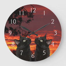 Reloj de pared numerado de sombreros negros rojo o