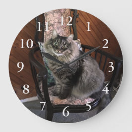 Reloj de pared numerado del gato del rey Kimber