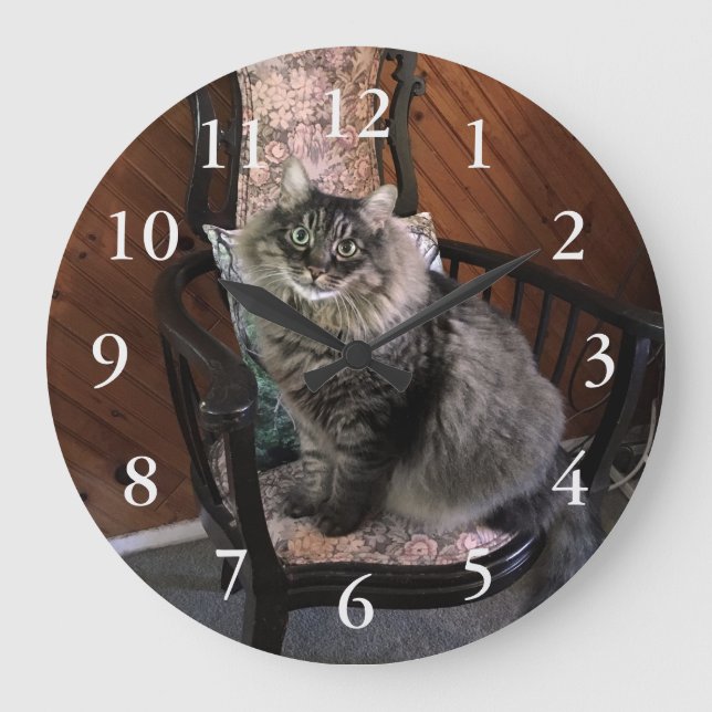Reloj de pared numerado del gato del rey Kimber (Anverso)
