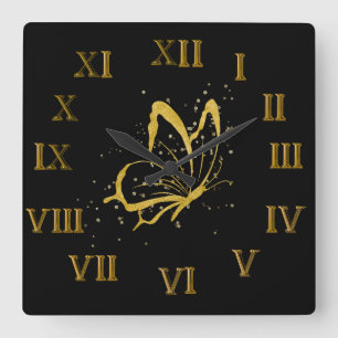 Reloj de pared numeral romano de diseño brillante