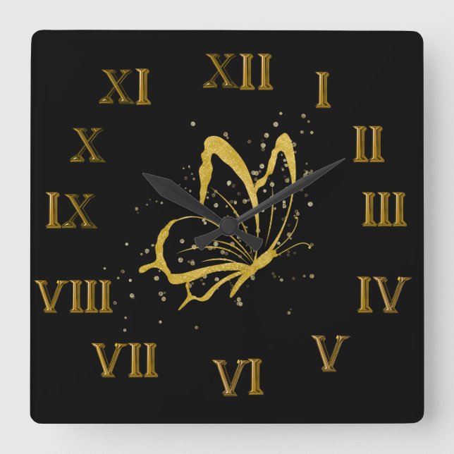 Reloj de pared numeral romano de diseño brillante  (Anverso)