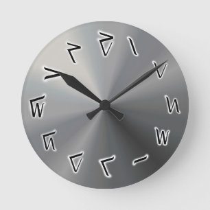 Reloj de pared numérico gris kaktovik