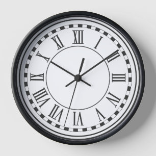 Reloj de pared numérico romano clásico ⏳ blanco y 