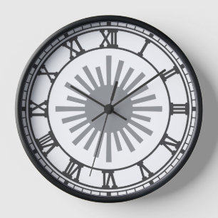 Reloj de pared numérico romano clásico - blanco y 