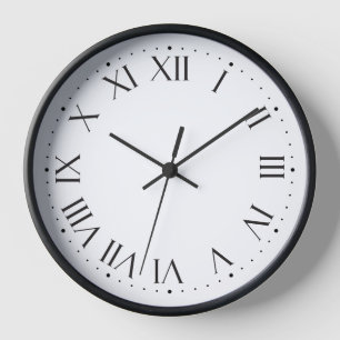 Reloj de pared numérico romano clásico ⏰ negro ele