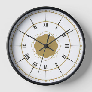 Reloj de pared numérico romano elegante - Negro y