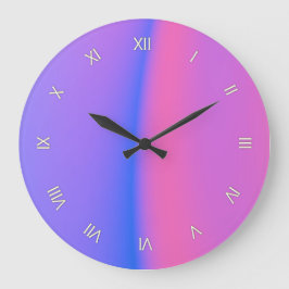 Reloj de pared numérico rosa y morado romano