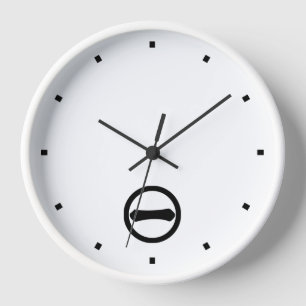 Reloj De Pared Número kanji uno en círculo