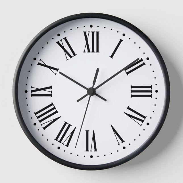 Reloj de pared nupcial romano sin tiempo ⏳ negro e (Anverso)