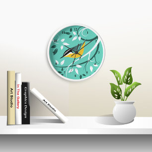 Reloj De Pared Nuthatch estilizado