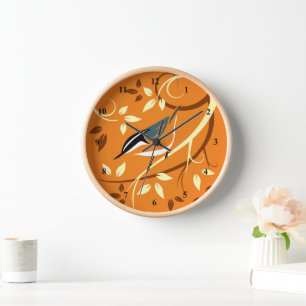 Reloj De Pared Nuthatch On Branch Clocks