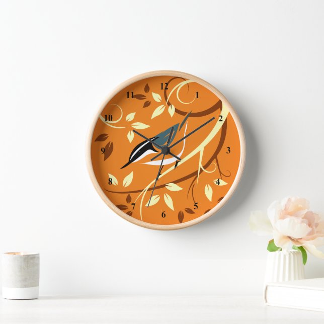 Reloj De Pared Nuthatch On Branch Clocks (Hogar)