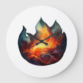 Reloj de pared - Obra de arte llamas