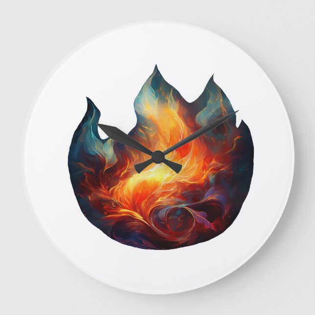 Reloj de pared - Obra de arte llamas (Anverso)