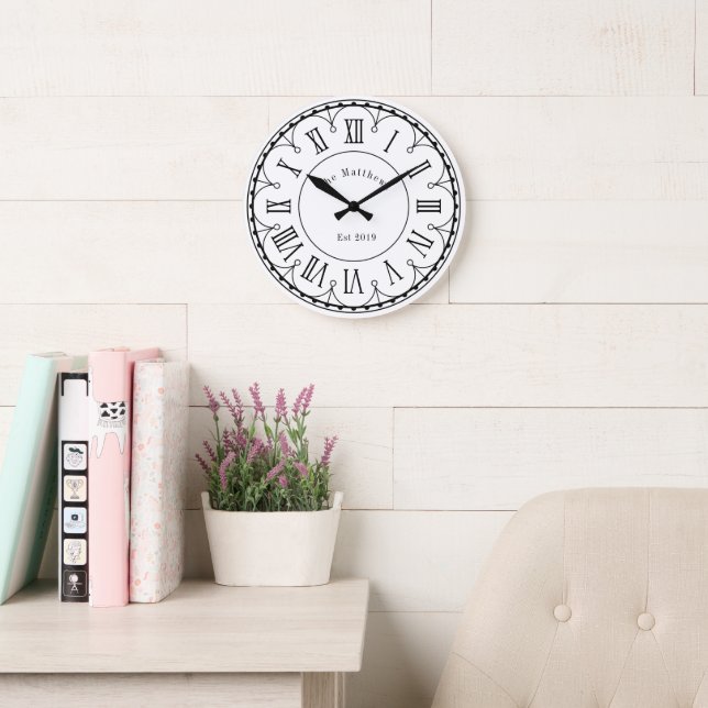 Reloj de pared ornamental con números romanos vint (Sala de lectura)