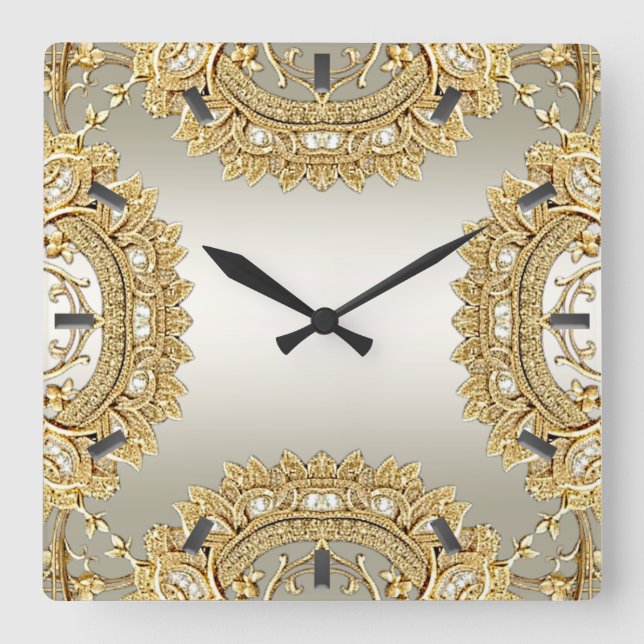 Reloj de pared ornato de oro (Anverso)