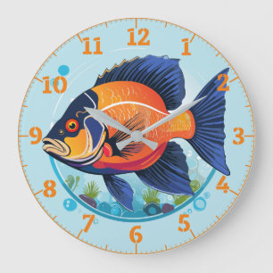Reloj de pared Oscar nadando a través del mar azul