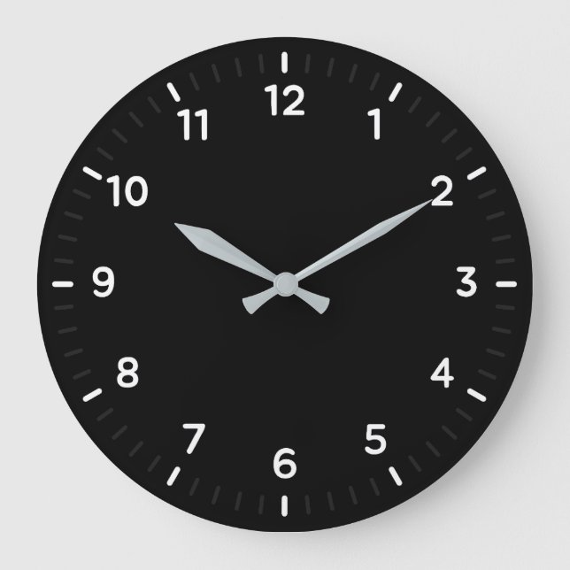 Reloj de pared oscuro básico mínimo (Anverso)