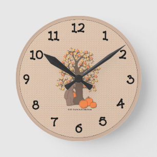 Reloj de pared otoñal del oso del país