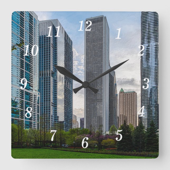 Reloj de Pared Painterly de Lake Shore Park (Anverso)