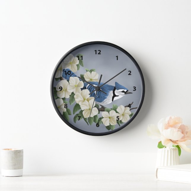 Reloj De Pared Pájaro de Bluejay (Hogar)
