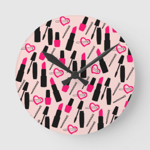 Reloj de pared para accesorios de maquillaje