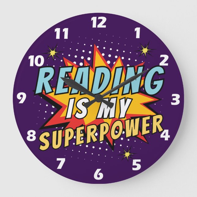 Reloj de pared para amantes de libros 'Leer es mi  (Anverso)