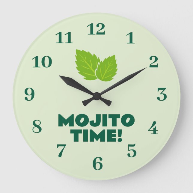 Reloj de pared para amantes del cóctel Mojito con  (Anverso)