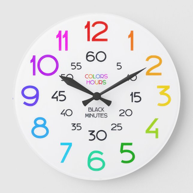 Reloj de Pared para Aula donde los Niños Aprenden  (Anverso)