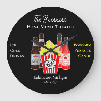 Reloj de pared para cine en casa cerveza soda