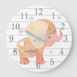 Reloj de pared para elefantes bebés personalizado