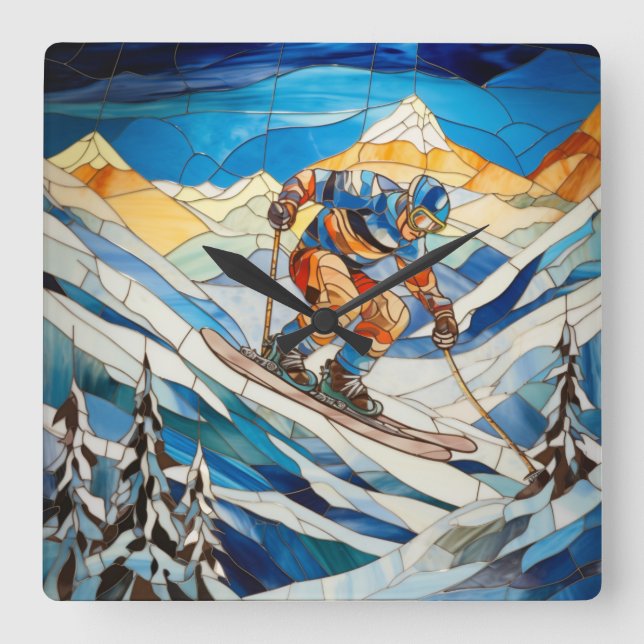 Reloj de pared para esquiadores de descenso (Anverso)