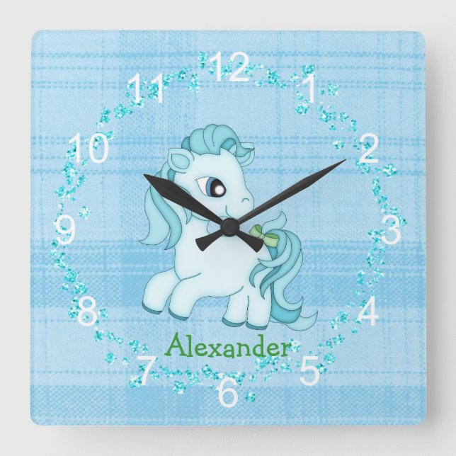 Reloj de pared para habitación de Little Blue Pony (Anverso)
