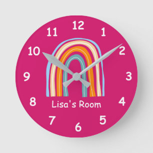 Reloj de pared para habitación de niña con dibujo