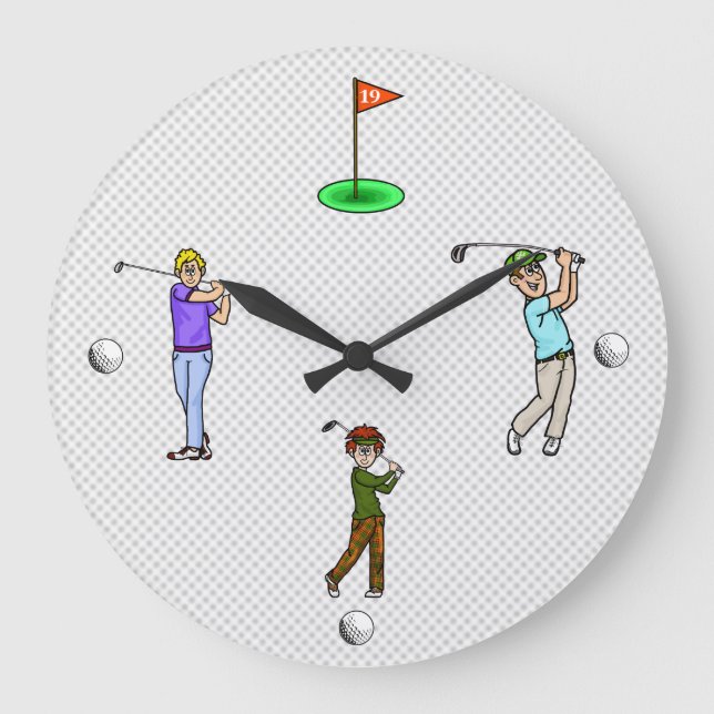Reloj de pared para hombres de golf personalizados (Anverso)