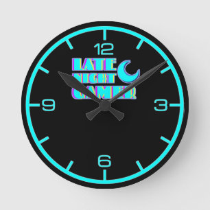 Reloj de pared para jugador de Neón Glitch   Synth