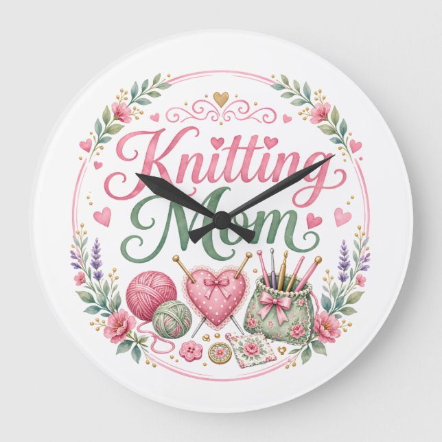 Reloj de pared para mamá tejedora (Anverso)